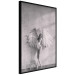 Wall Poster Winged - black and white woman with large wings against a concrete background 134182 additionalThumb 11