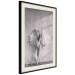 Wall Poster Winged - black and white woman with large wings against a concrete background 134182 additionalThumb 3