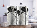 Folding Screen Flowers B&W II (5-piece) - black and white pattern of blooming flowers 134282 additionalThumb 2