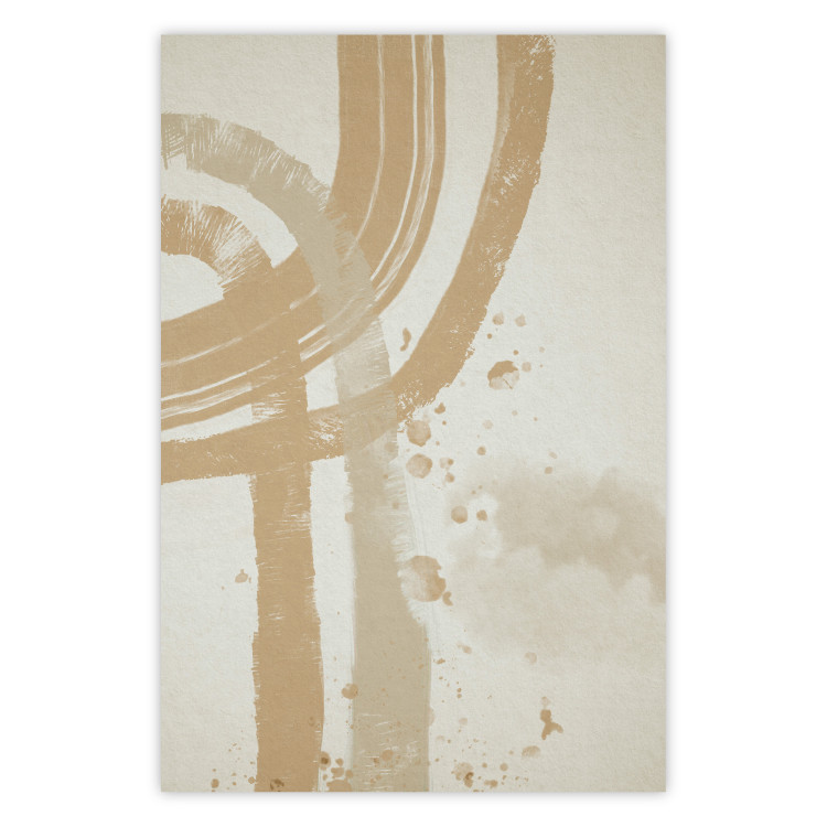 Poster Beige Minimalism - abstract brown pattern on a light beige background 135582