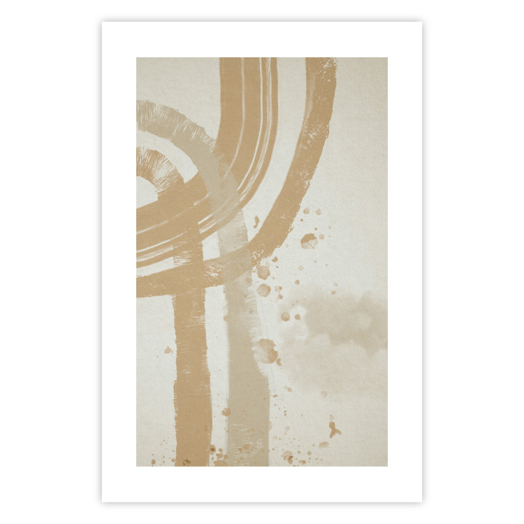 Poster Beige Minimalism - abstract brown pattern on a light beige background 135582 additionalImage 13