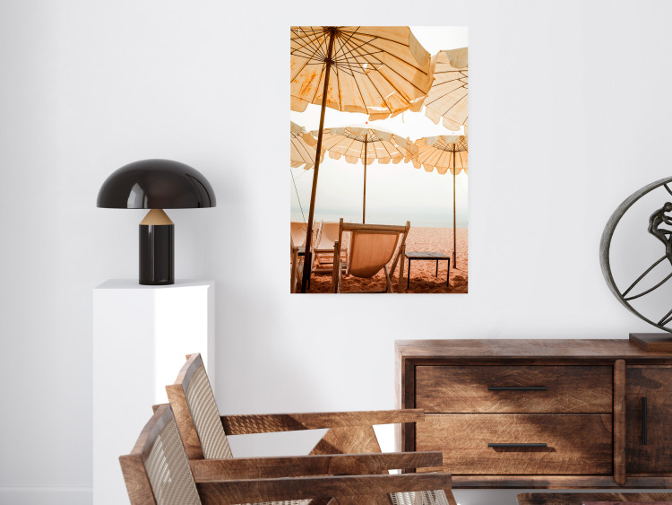 Wall Poster Sunny Gust - summer landscape of beach loungers with the sea in the background 135882 additionalImage 21
