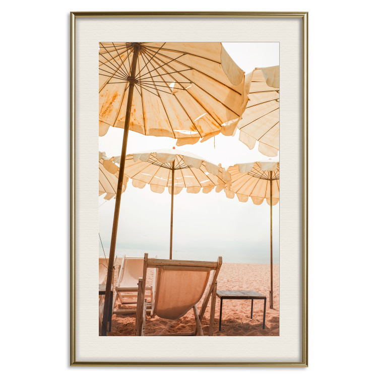 Wall Poster Sunny Gust - summer landscape of beach loungers with the sea in the background 135882 additionalImage 24