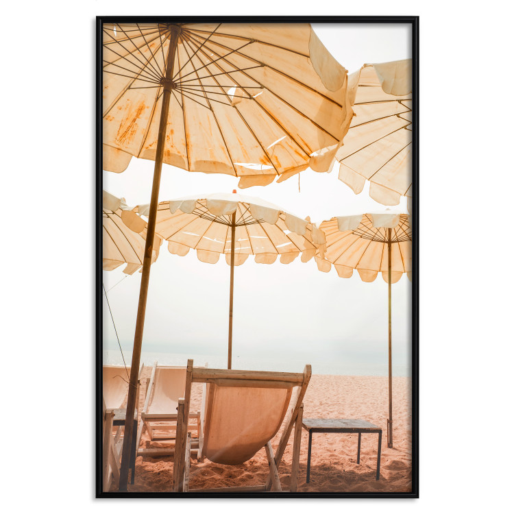Wall Poster Sunny Gust - summer landscape of beach loungers with the sea in the background 135882 additionalImage 11