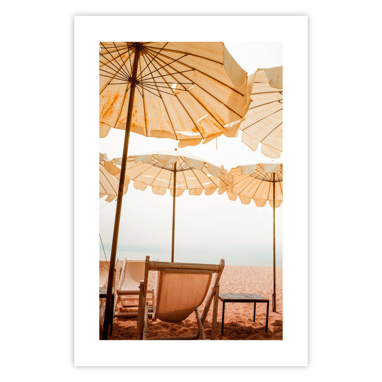 Wall Poster Sunny Gust - summer landscape of beach loungers with the sea in the background 135882 additionalImage 10