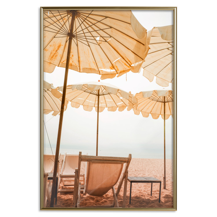 Wall Poster Sunny Gust - summer landscape of beach loungers with the sea in the background 135882 additionalImage 12