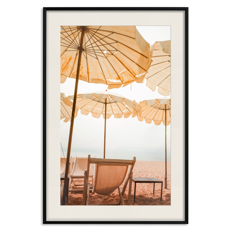 Wall Poster Sunny Gust - summer landscape of beach loungers with the sea in the background 135882 additionalImage 25