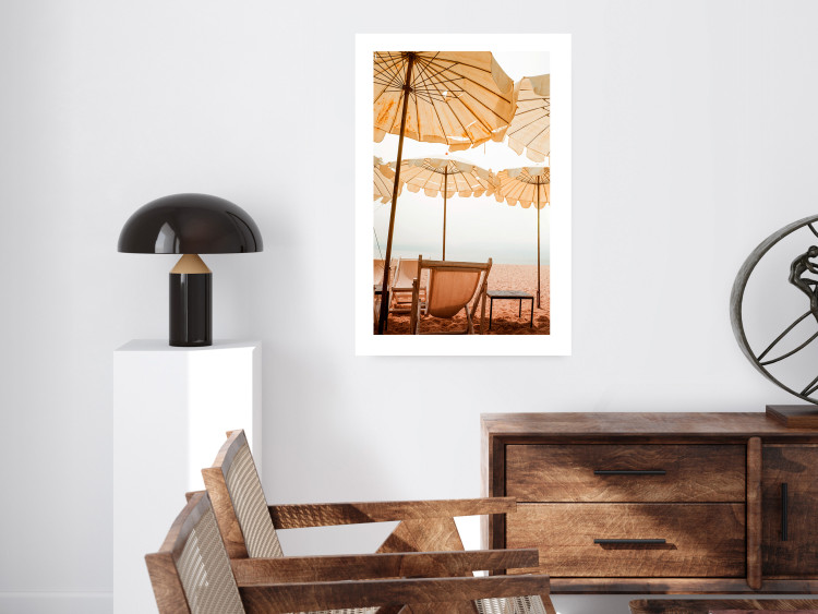 Wall Poster Sunny Gust - summer landscape of beach loungers with the sea in the background 135882 additionalImage 15