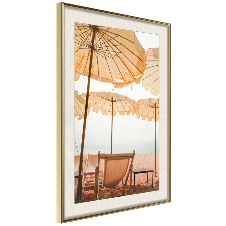 Wall Poster Sunny Gust - summer landscape of beach loungers with the sea in the background 135882 additionalImage 3