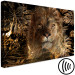 Canvas Art Print Golden Kingdom (1-piece) Wide - lion among exotic leaves 138282 additionalThumb 6