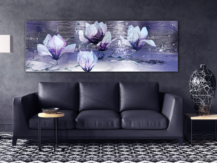 Canvas Print Flowers for Mom (1-piece) narrow - magnolias in shades of purple 138582 additionalImage 3