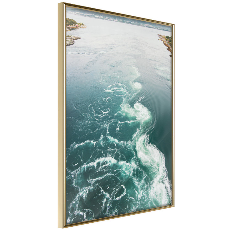 Poster Turquoise Whirls - landscape of a blue lake with small waves 138782 additionalImage 2