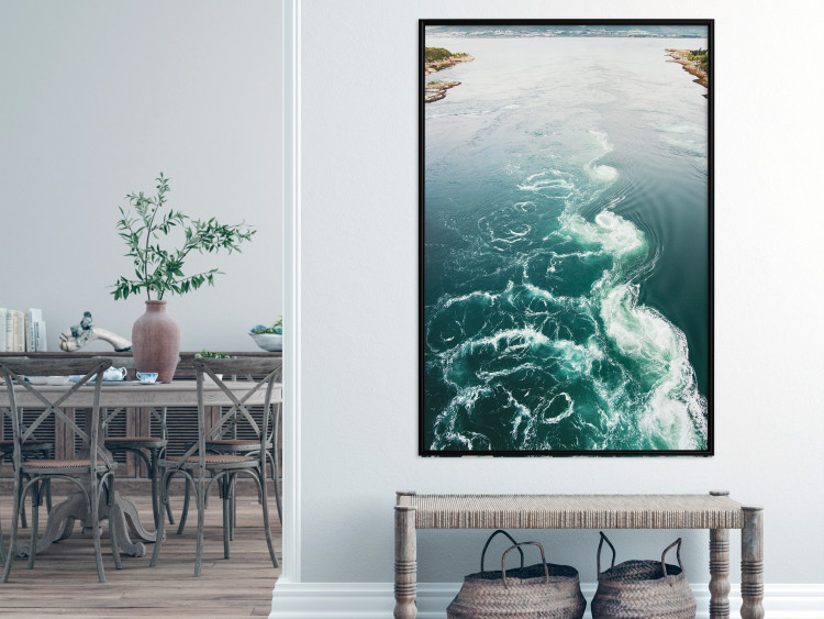Poster Turquoise Whirls - landscape of a blue lake with small waves 138782 additionalImage 19