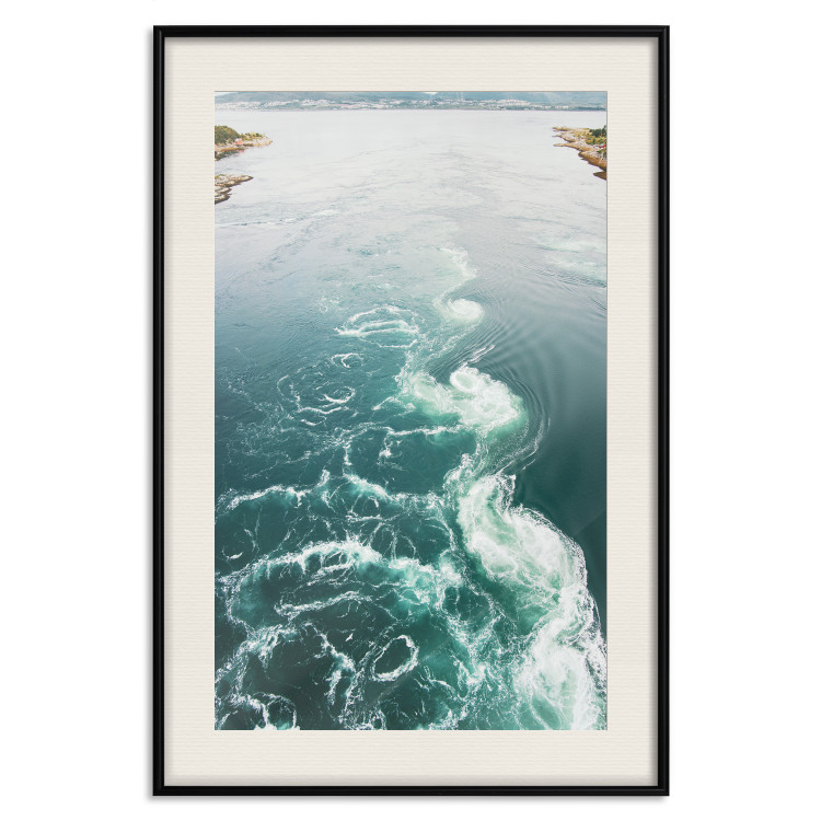 Poster Turquoise Whirls - landscape of a blue lake with small waves 138782 additionalImage 24