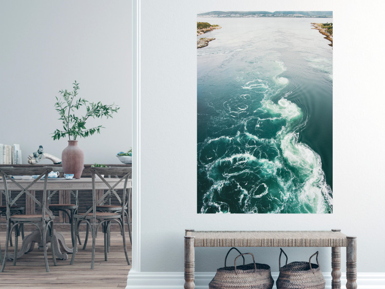 Poster Turquoise Whirls - landscape of a blue lake with small waves 138782 additionalImage 10