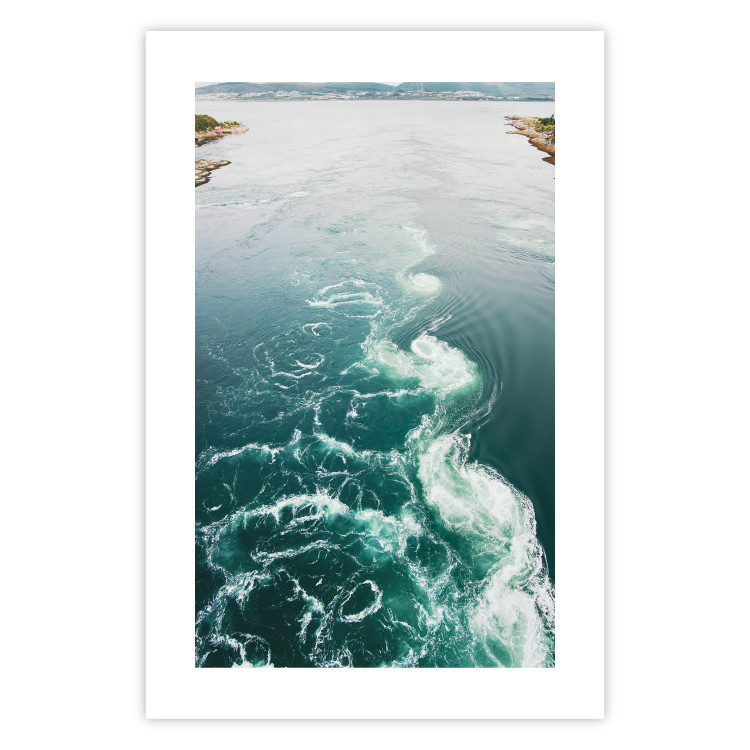 Poster Turquoise Whirls - landscape of a blue lake with small waves 138782 additionalImage 13