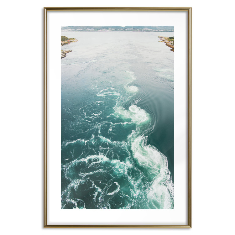 Poster Turquoise Whirls - landscape of a blue lake with small waves 138782 additionalImage 27