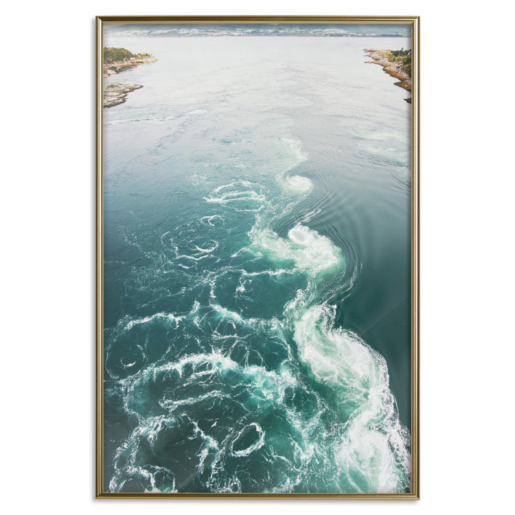 Poster Turquoise Whirls - landscape of a blue lake with small waves 138782 additionalImage 18