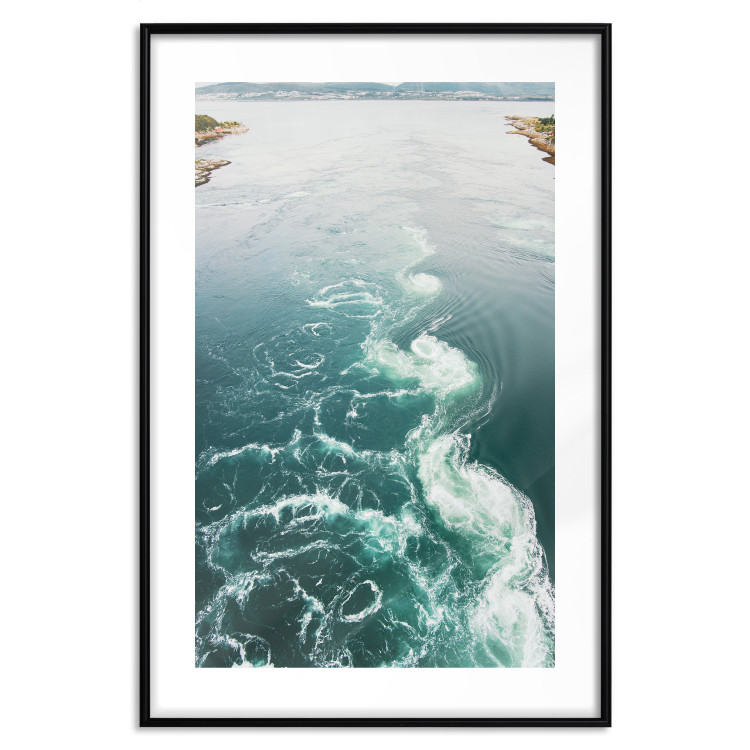 Poster Turquoise Whirls - landscape of a blue lake with small waves 138782 additionalImage 19
