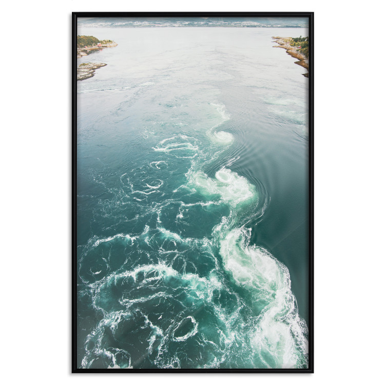 Poster Turquoise Whirls - landscape of a blue lake with small waves 138782 additionalImage 22