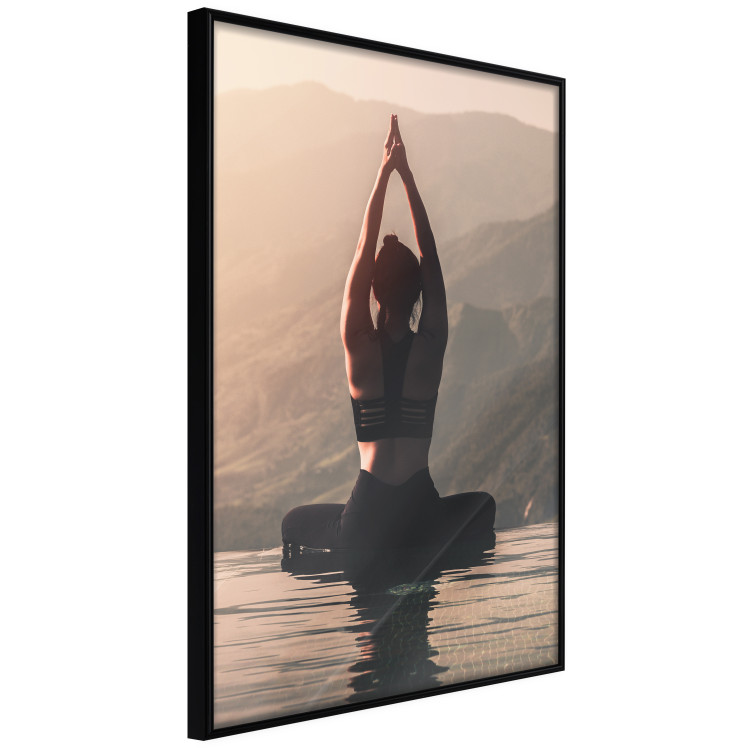Poster Relaxation in the Mountains - photograph of a woman practicing yoga against a mountain backdrop 138882 additionalImage 8