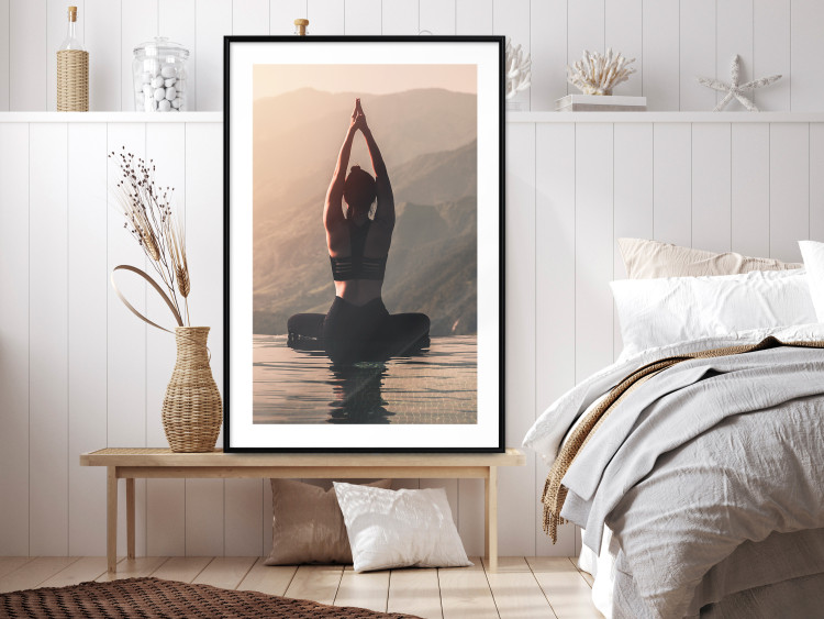 Poster Relaxation in the Mountains - photograph of a woman practicing yoga against a mountain backdrop 138882 additionalImage 18