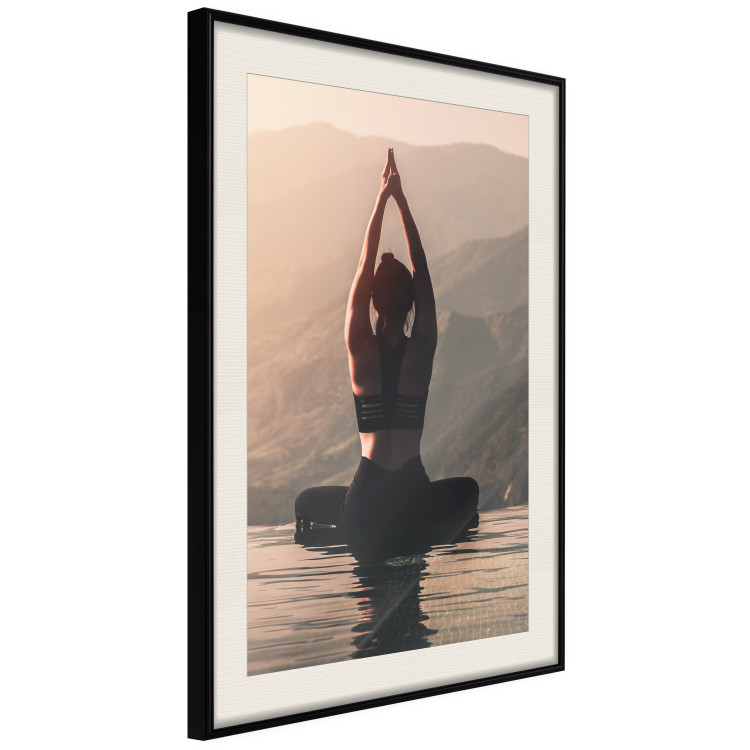 Poster Relaxation in the Mountains - photograph of a woman practicing yoga against a mountain backdrop 138882 additionalImage 23