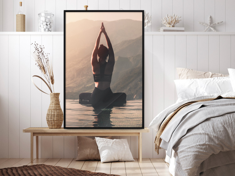 Poster Relaxation in the Mountains - photograph of a woman practicing yoga against a mountain backdrop 138882 additionalImage 12
