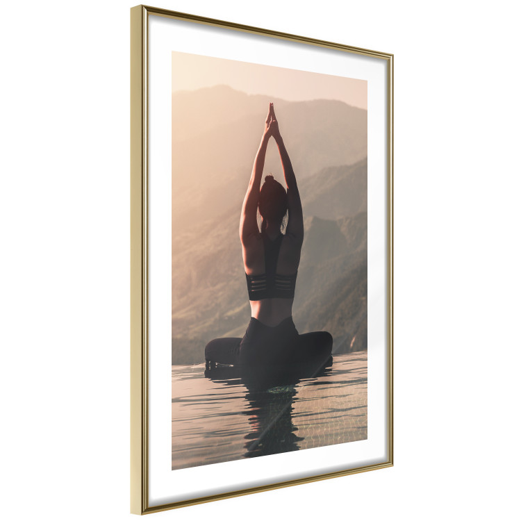 Poster Relaxation in the Mountains - photograph of a woman practicing yoga against a mountain backdrop 138882 additionalImage 12