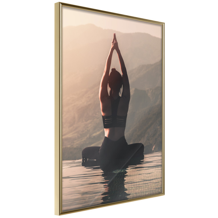 Poster Relaxation in the Mountains - photograph of a woman practicing yoga against a mountain backdrop 138882 additionalImage 9