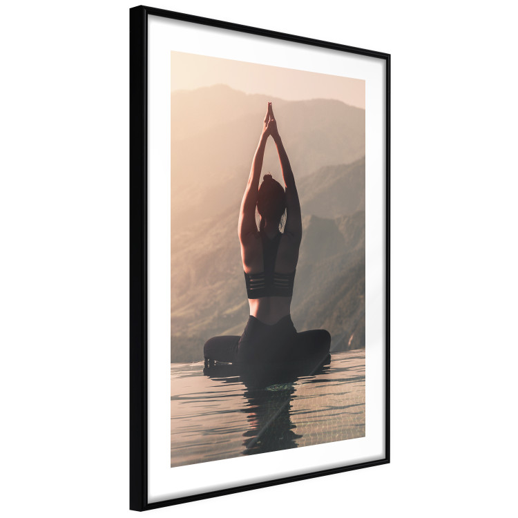 Poster Relaxation in the Mountains - photograph of a woman practicing yoga against a mountain backdrop 138882 additionalImage 21