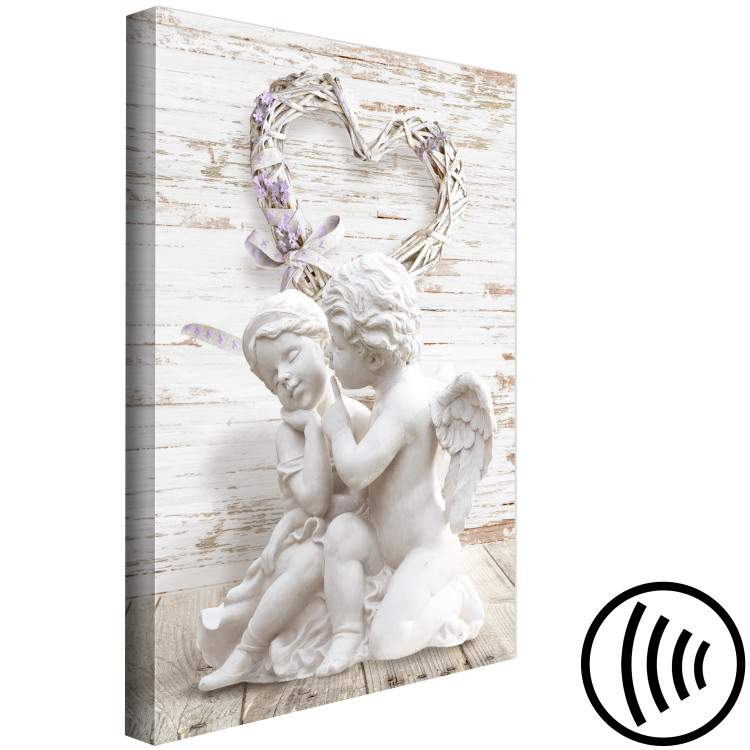 Canvas Print Boy and Girl (1-piece) Vertical - two angels and a heart 142682 additionalImage 6