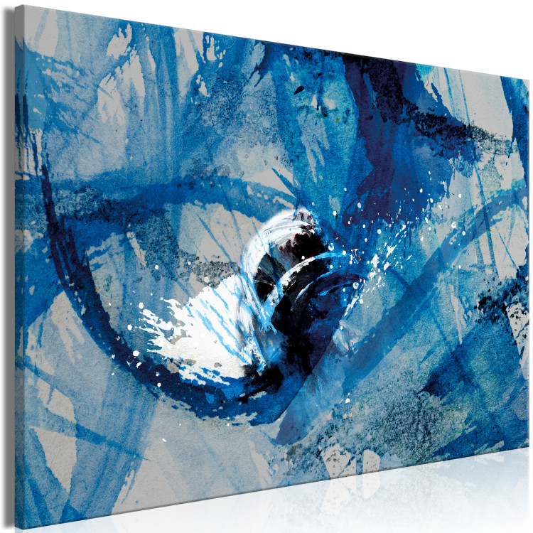 Canvas Print Blue Dynamics - Abstract Composition of Paint Spots 145482 additionalImage 2