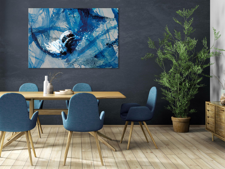 Canvas Print Blue Dynamics - Abstract Composition of Paint Spots 145482 additionalImage 3