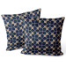 Decorative Velor Pillow Oriental tiles - a beige and blue ceramic-inspired pattern 147082 additionalThumb 3