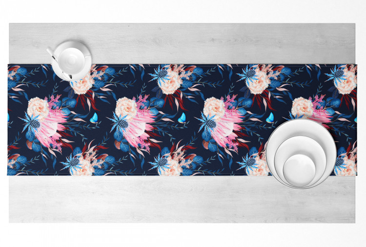 Table Runner Magical meadow - flowers and butterfly composition on dark background 147282 additionalImage 3