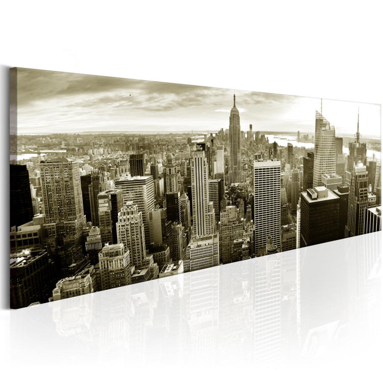 Canvas Print Manhattan: Financial Paradise (1-piece) - gray skyscrapers against the city 149082 additionalImage 2