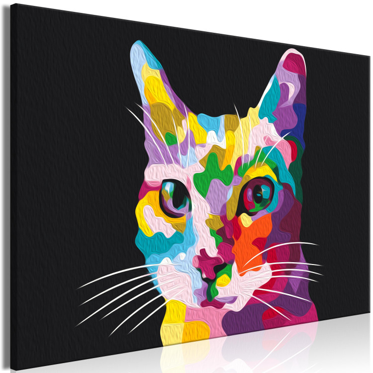Paint by Number Kit Colorful Cat - Domestic Pet in Motley Spots 150382 additionalImage 4