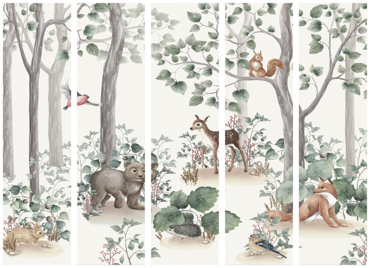 Folding Screen Forest Story - Watercolor Landscape With Animals for Children II [Room Dividers] 150982 additionalImage 3