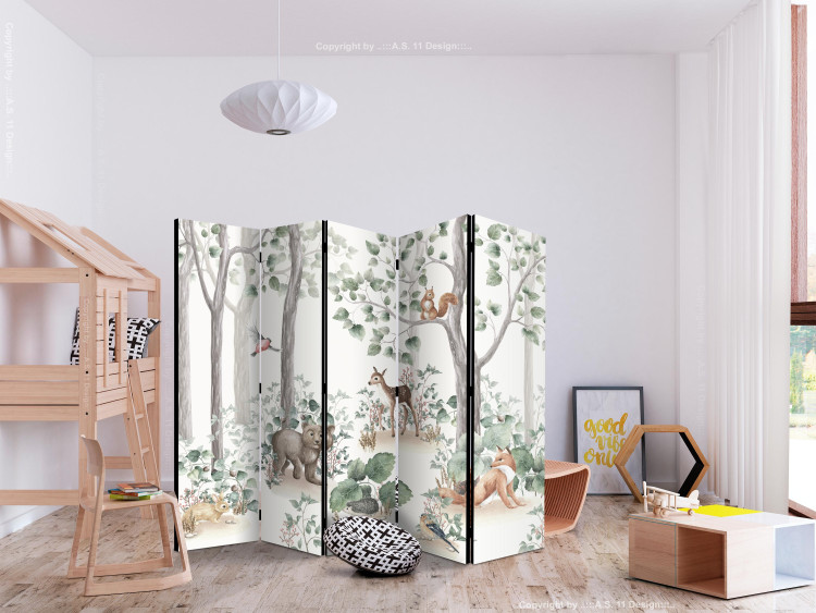 Folding Screen Forest Story - Watercolor Landscape With Animals for Children II [Room Dividers] 150982 additionalImage 4