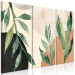 Canvas Print Green Leaves - Plants on an Abstract Background in Pastel Browns 151782 additionalThumb 2