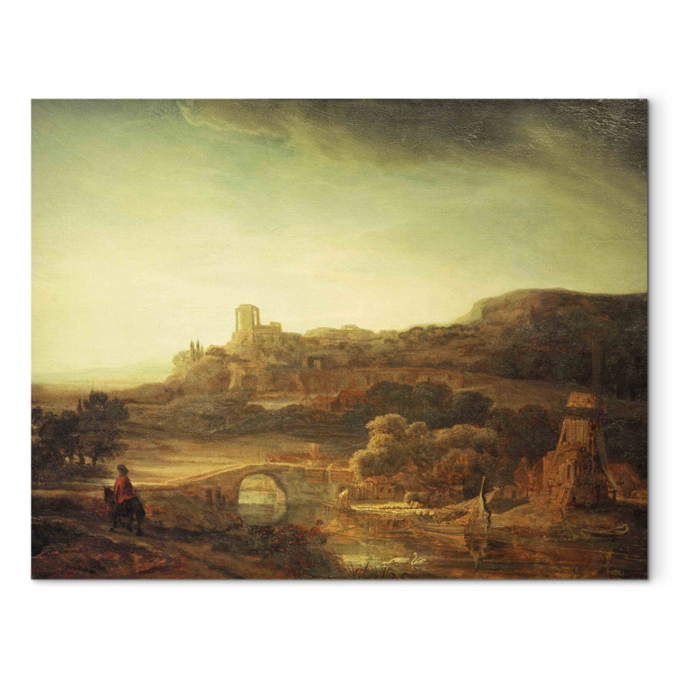 Reproduction Painting River Landscape with Windmill 159282