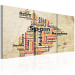 Canvas Art Print Map of Spain - borders formed from city names in national colors 55282 additionalThumb 2