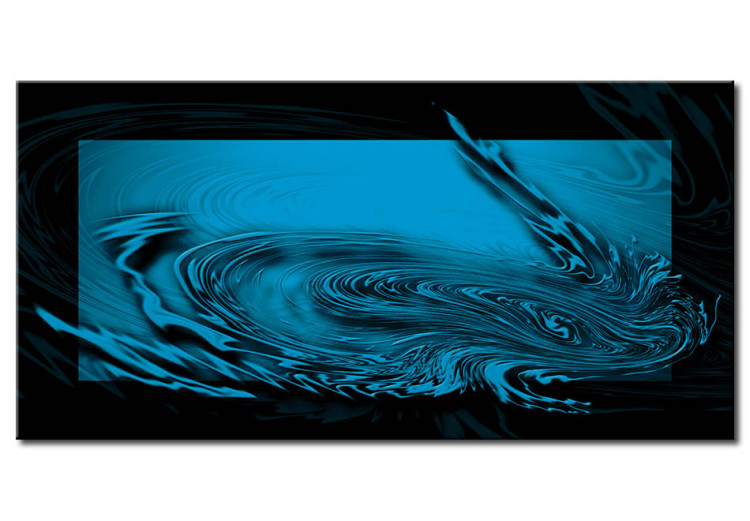 Canvas Print Blue vortex - abstract, fancy with blue and black graphics 56682