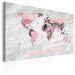 Canvas Art Print World Map: Pink Continents 91882 additionalThumb 2