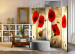 Folding Screen Golden Poppy Field II - romantic red flowers on a golden background 95282 additionalThumb 2