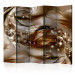 Room Divider Screen Chocolate Tide II - abstract diamonds and brown waves and swirls 95382