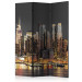 Folding Screen New York at Dusk - skyline of glowing New York City architecture 95582