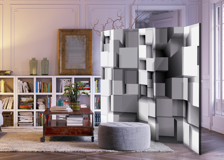 Folding Screen Geometric Puzzles II - abstract geometric shapes in illusion 95682 additionalImage 4