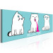 Canvas Miezekotze: Cat Trio - Cats in Street Art Style with Blue Background 98082 additionalThumb 2